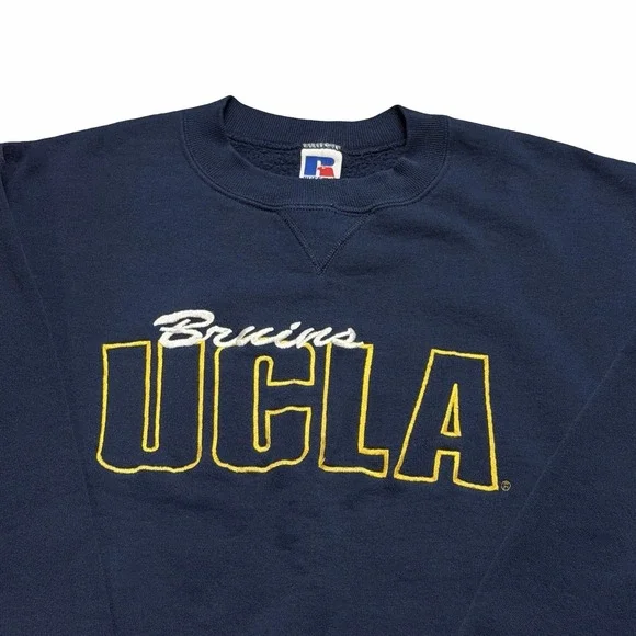 Vintage UCLA Sweatshirt Men's Medium Russell Athletic Crewneck Stitched USA 90s - Picture 4 of 9